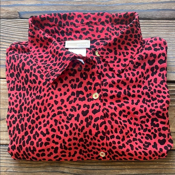 NWT Michael Kors Sexy Red Leopard Print Swim Cover - Picture 5 of 5